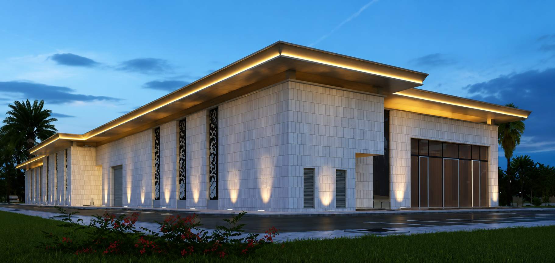 MBZ City Project evening architectural rendering